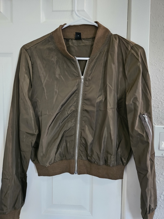 SHEIN Jackets & Blazers - SHEIN Green Bomber Jacket